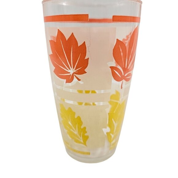 Hazel Atlas Frosted Fall Leaves Large 22 Oz Tumbler Drinking Glasses – Set of 2 - Picture 3 of 17
